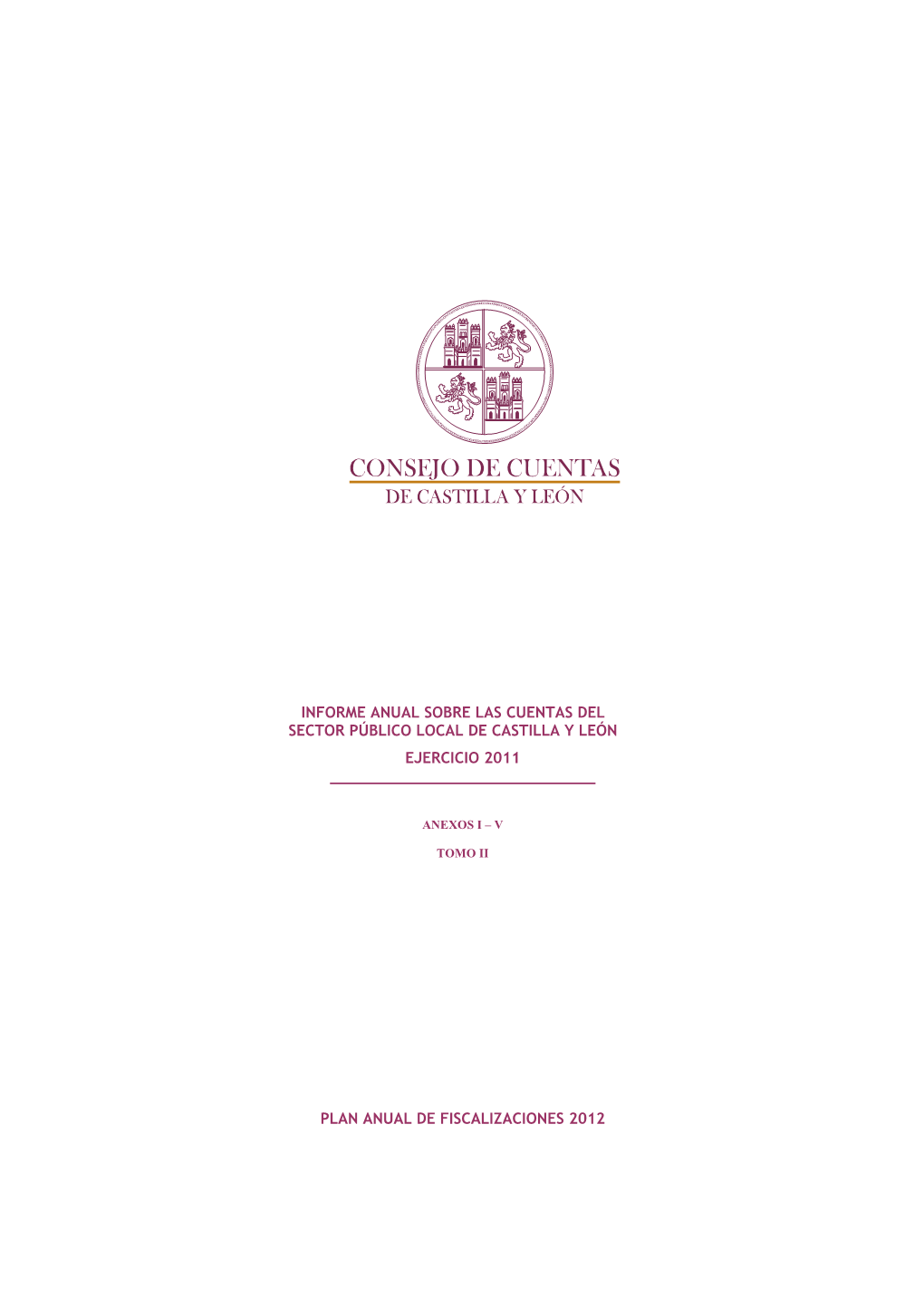 Informe Anual Sobre Las Cuentas Del Sector Público Local De Castilla Y León Ejercicio 2011