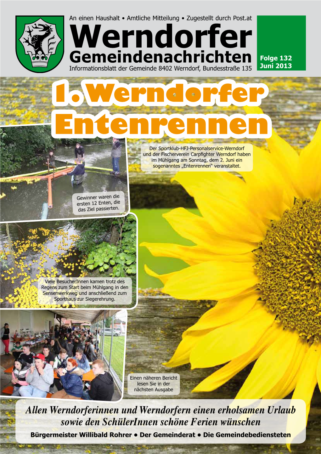 Gemeindenachrichten Folge 132 Informationsblatt Der Gemeinde 8402 Werndorf, Bundesstraße 135 Juni 2013 1