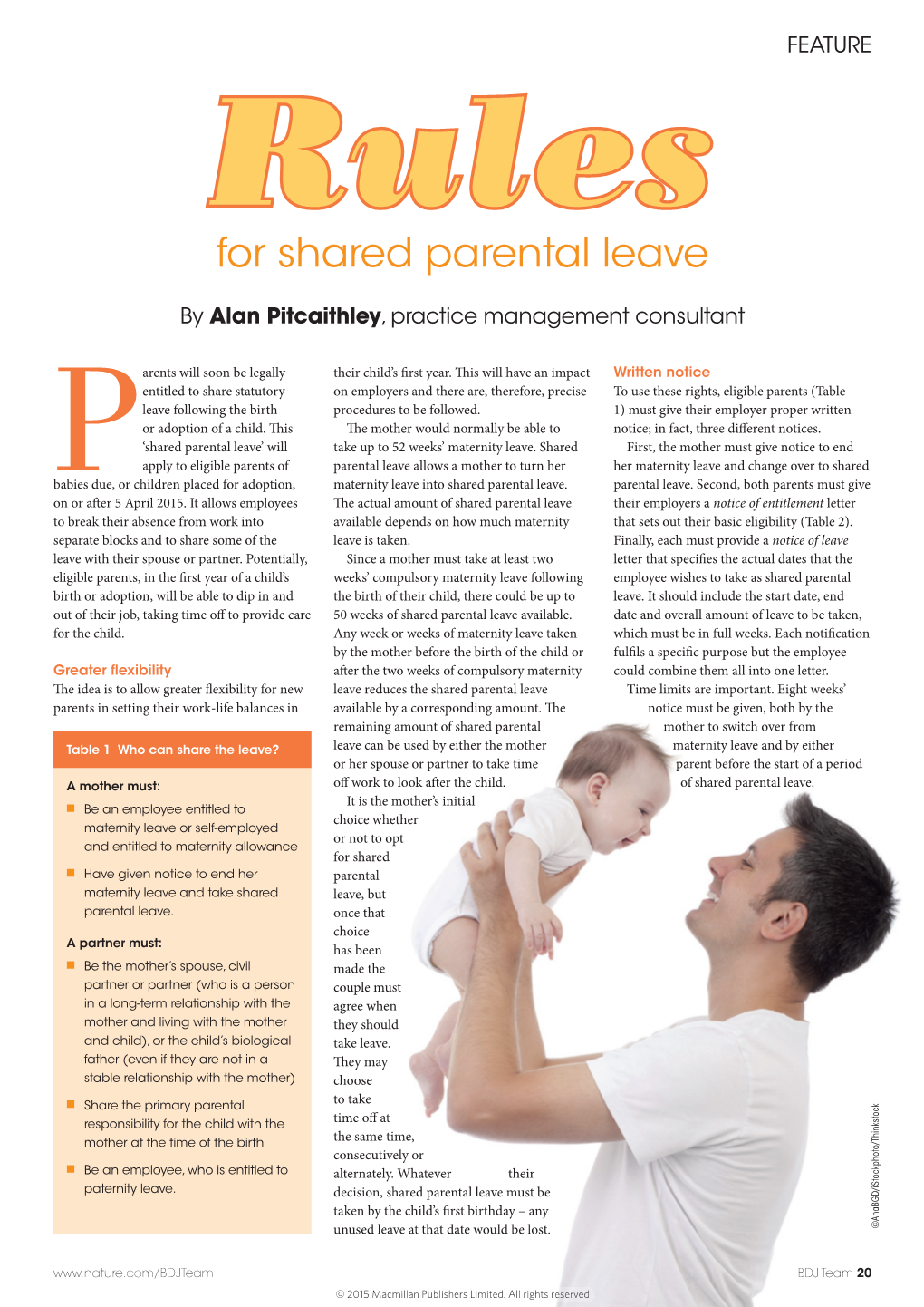 Rules for Shared Parental Leave