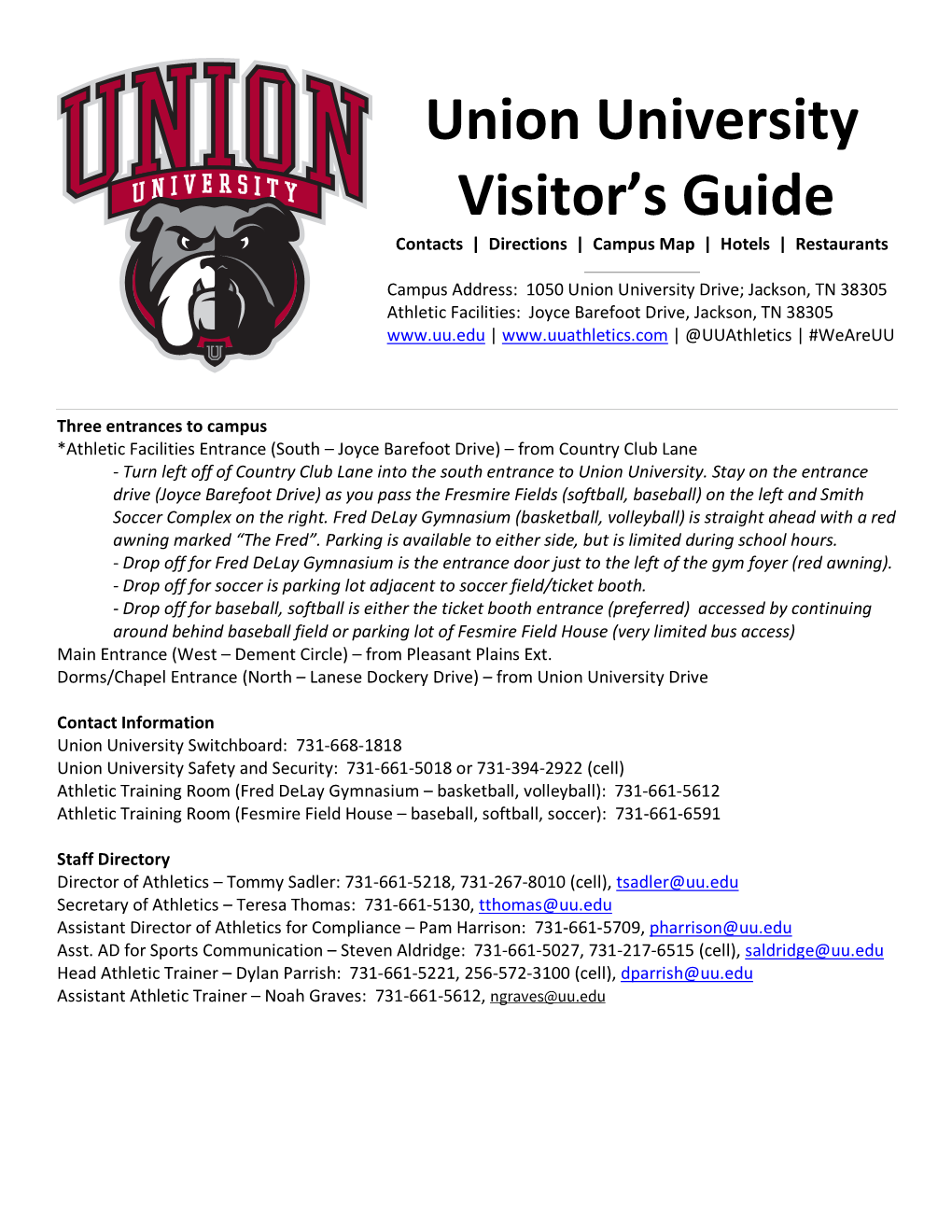 Union University Visitor's Guide