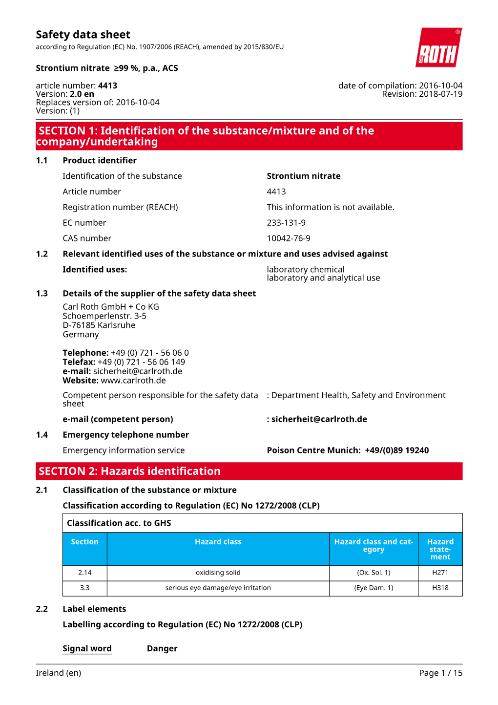 Strontium Nitrate