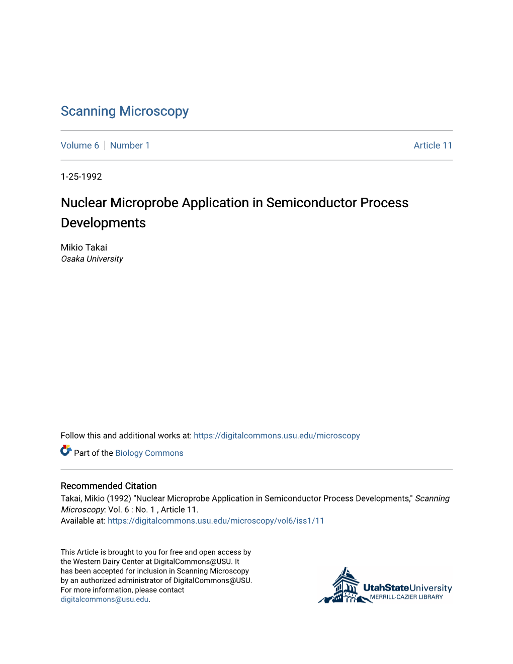 Nuclear Microprobe Application in Semiconductor Process Developments