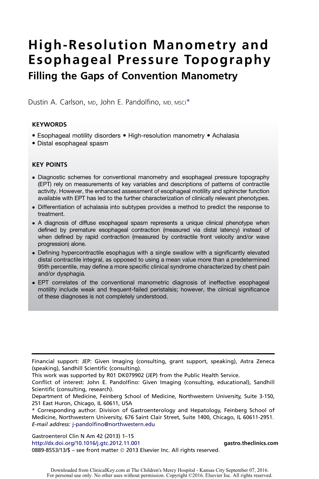 High-Resolution Manometry and Esophageal Pressure Topography Filling the Gaps of Convention Manometry