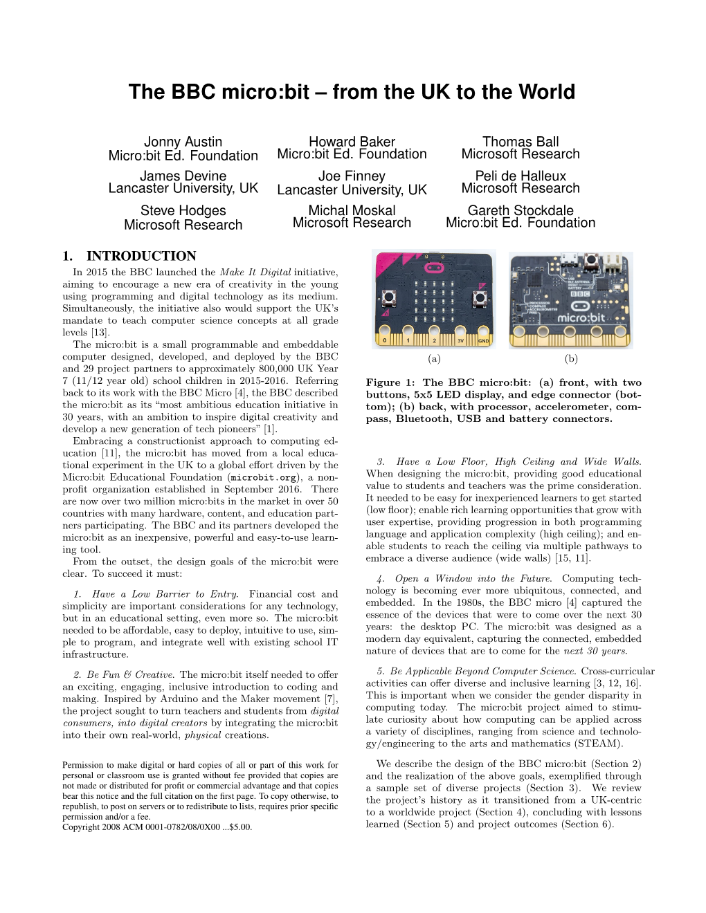 The BBC Micro:Bit – from the UK to the World