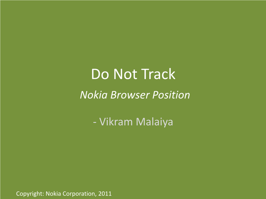 Do Not Track a Nokia Browser Look