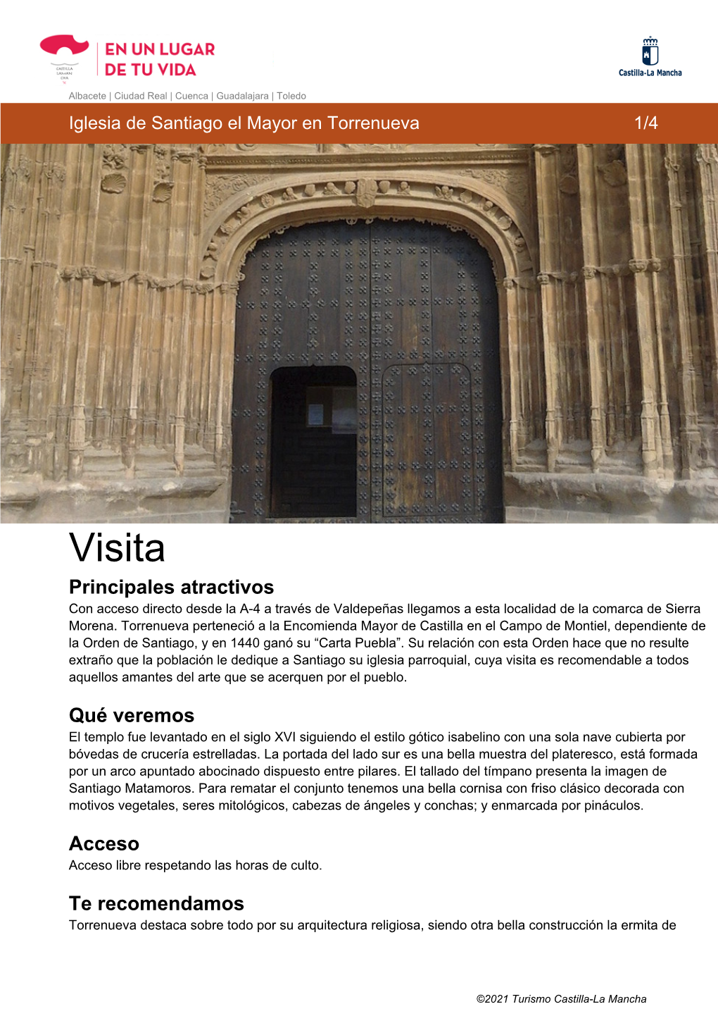 Descargar Guía De Viaje Iglesia De Santiago El Mayor En Torrenueva