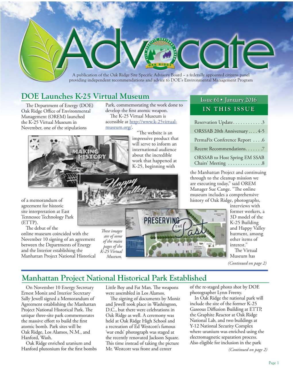 Advocate Newsletter