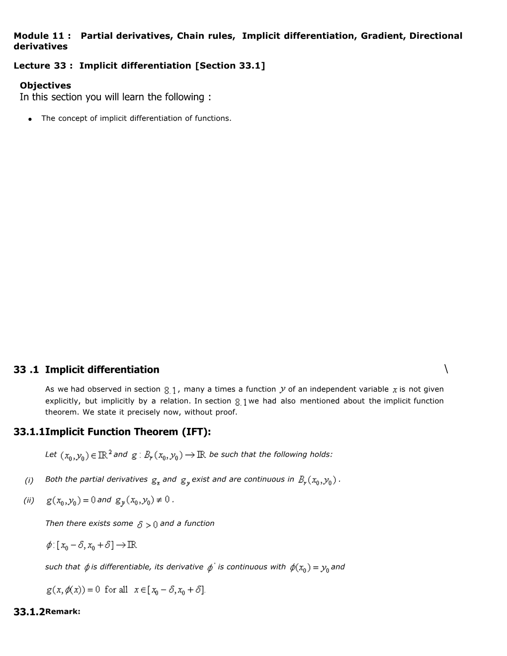 33 .1 Implicit Differentiation 33.1.1Implicit Function