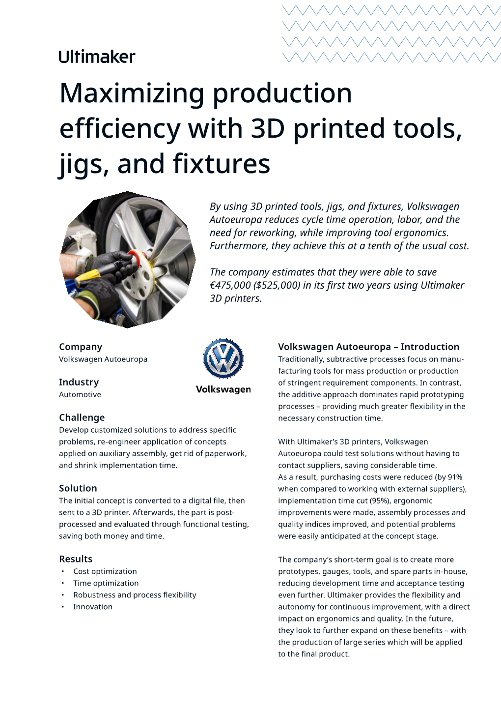 Volkswagen Autoeuropa: Maximizing Production Efficiency with 3D