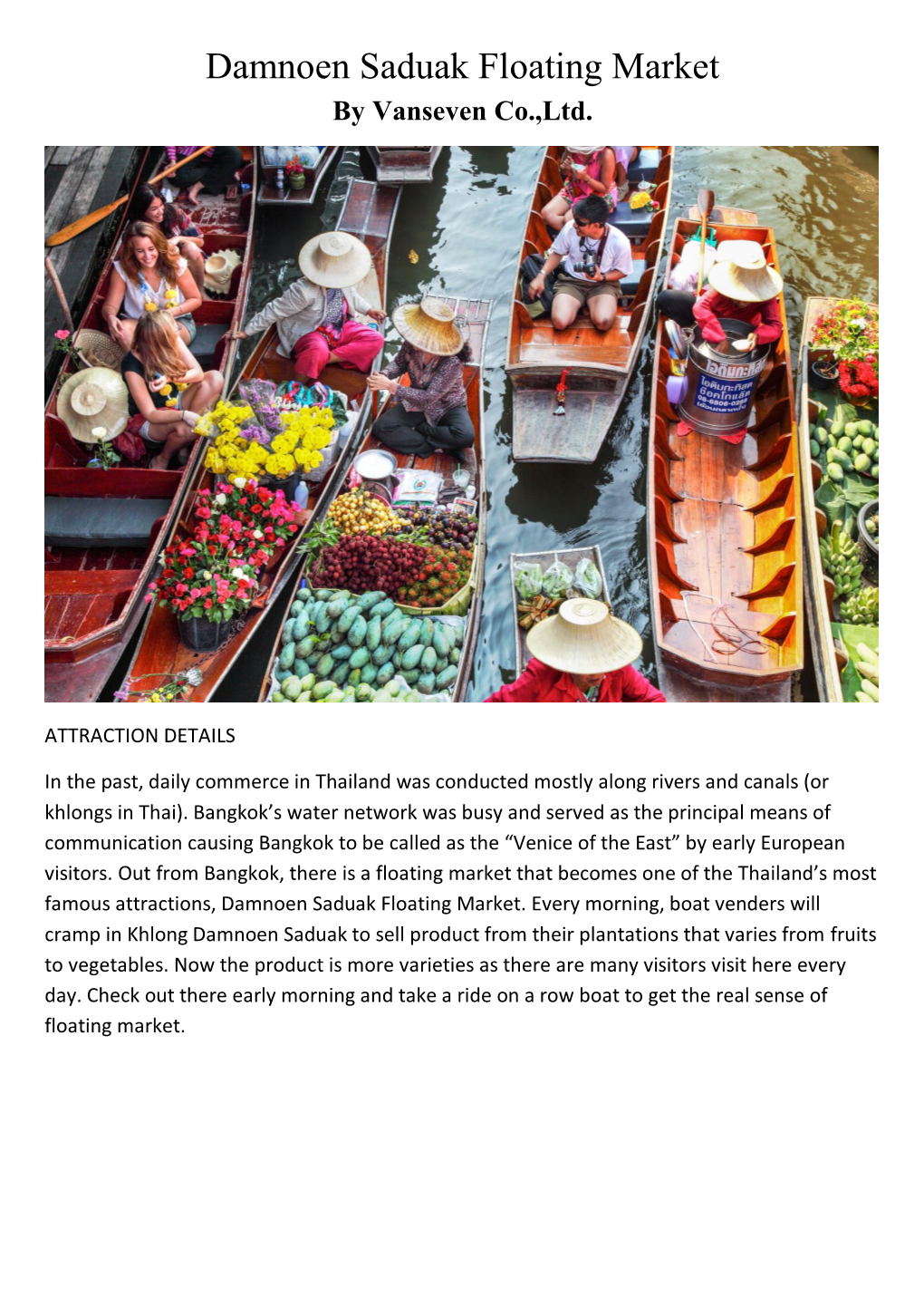 Damnoen Saduak Floating Market by Vanseven Co.,Ltd