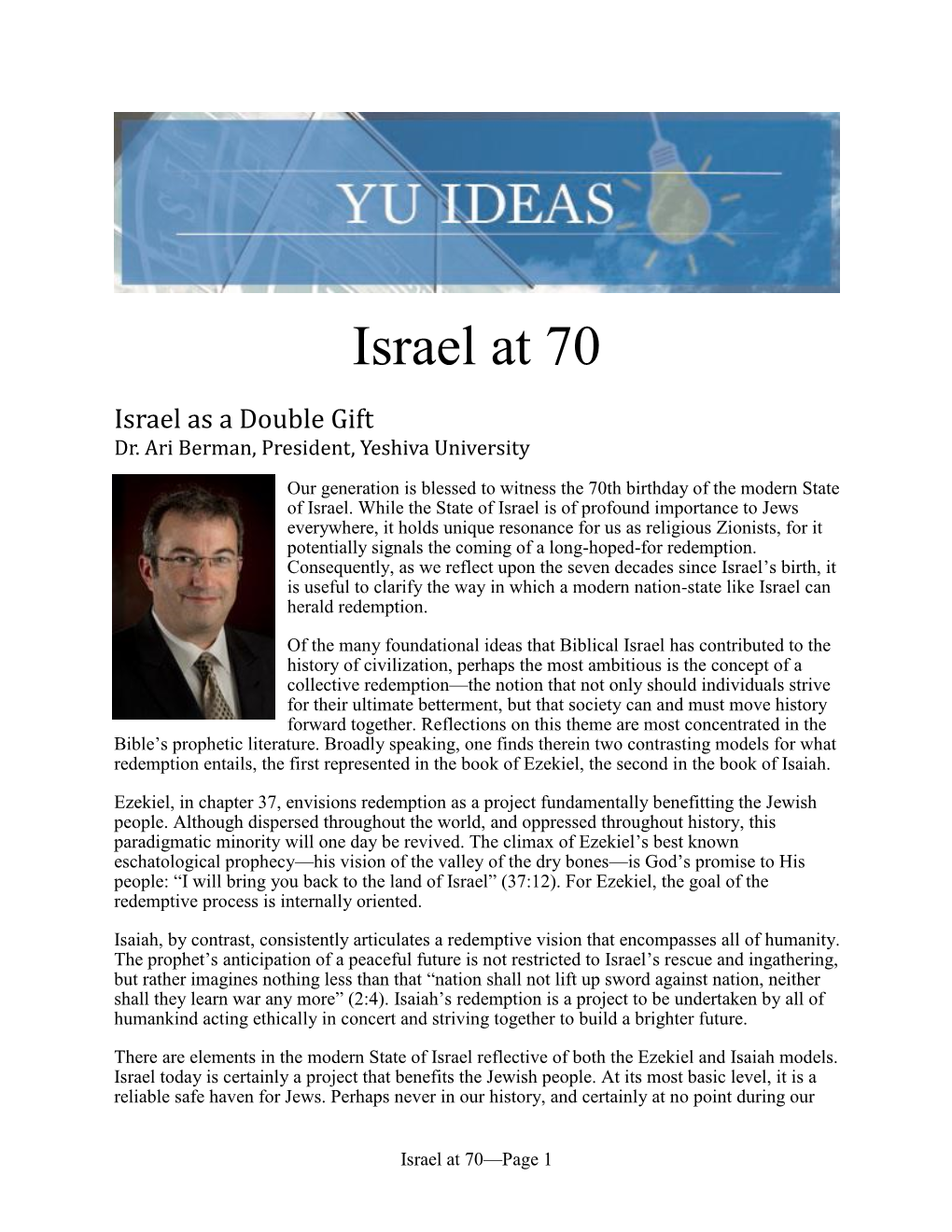 Israel at 70