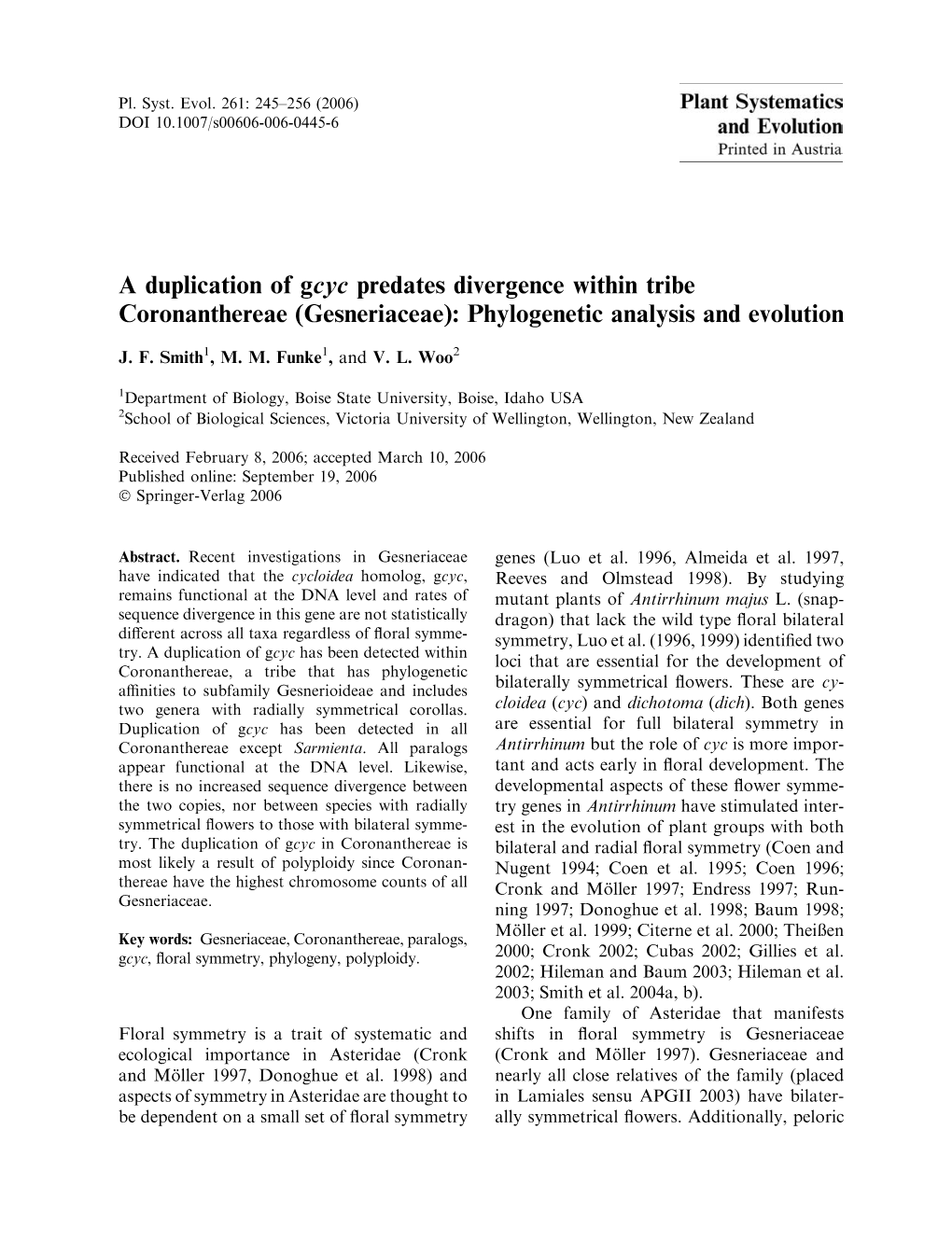 Phylogenetic Analysis and Evolution