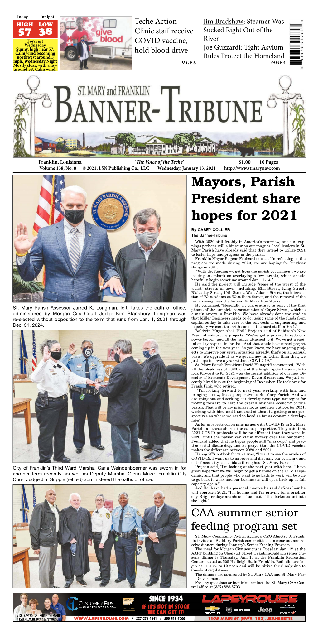 Mayors, Parish President Share Hopes for 2021