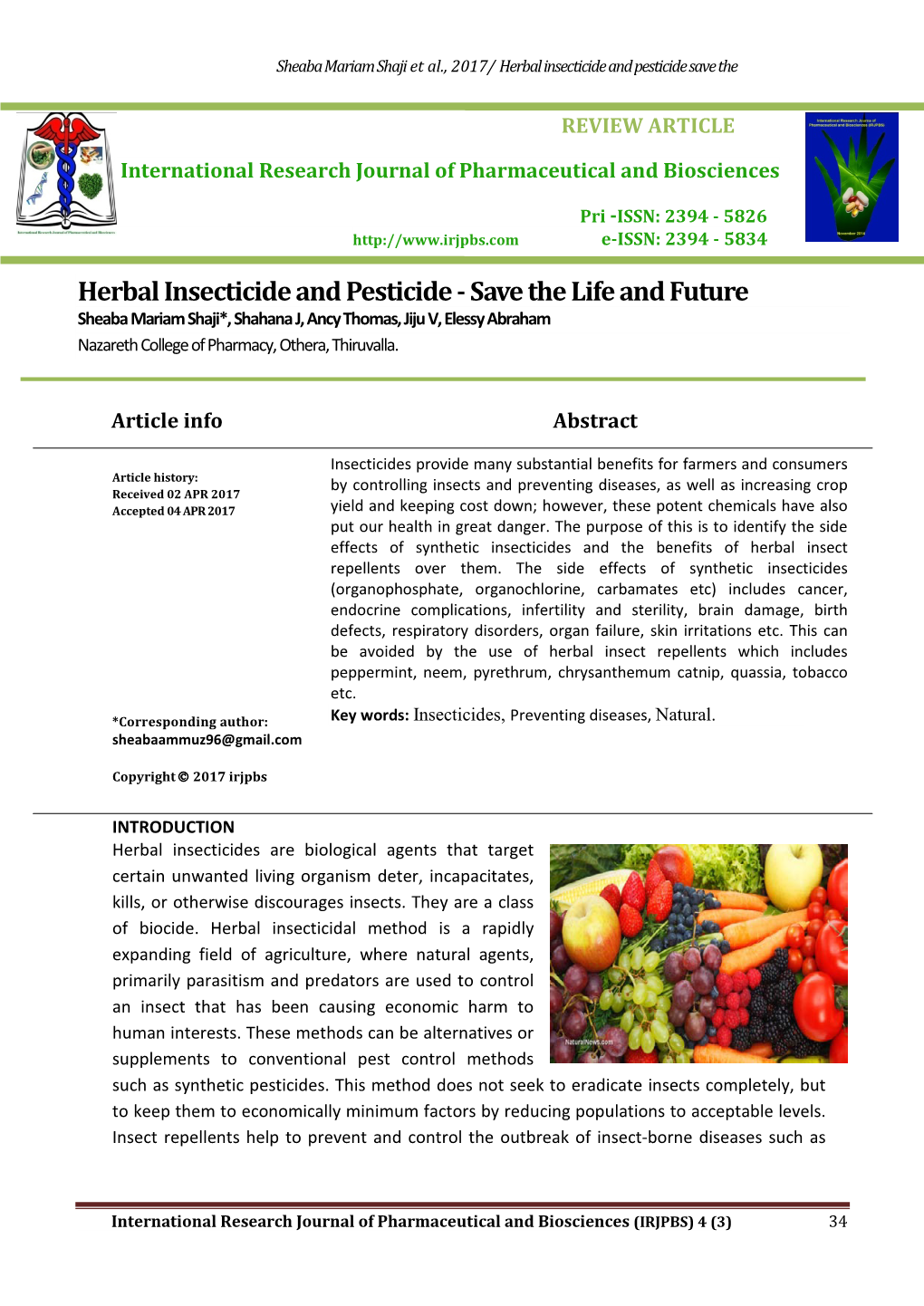 Herbal Insecticide and Pesticide Save The