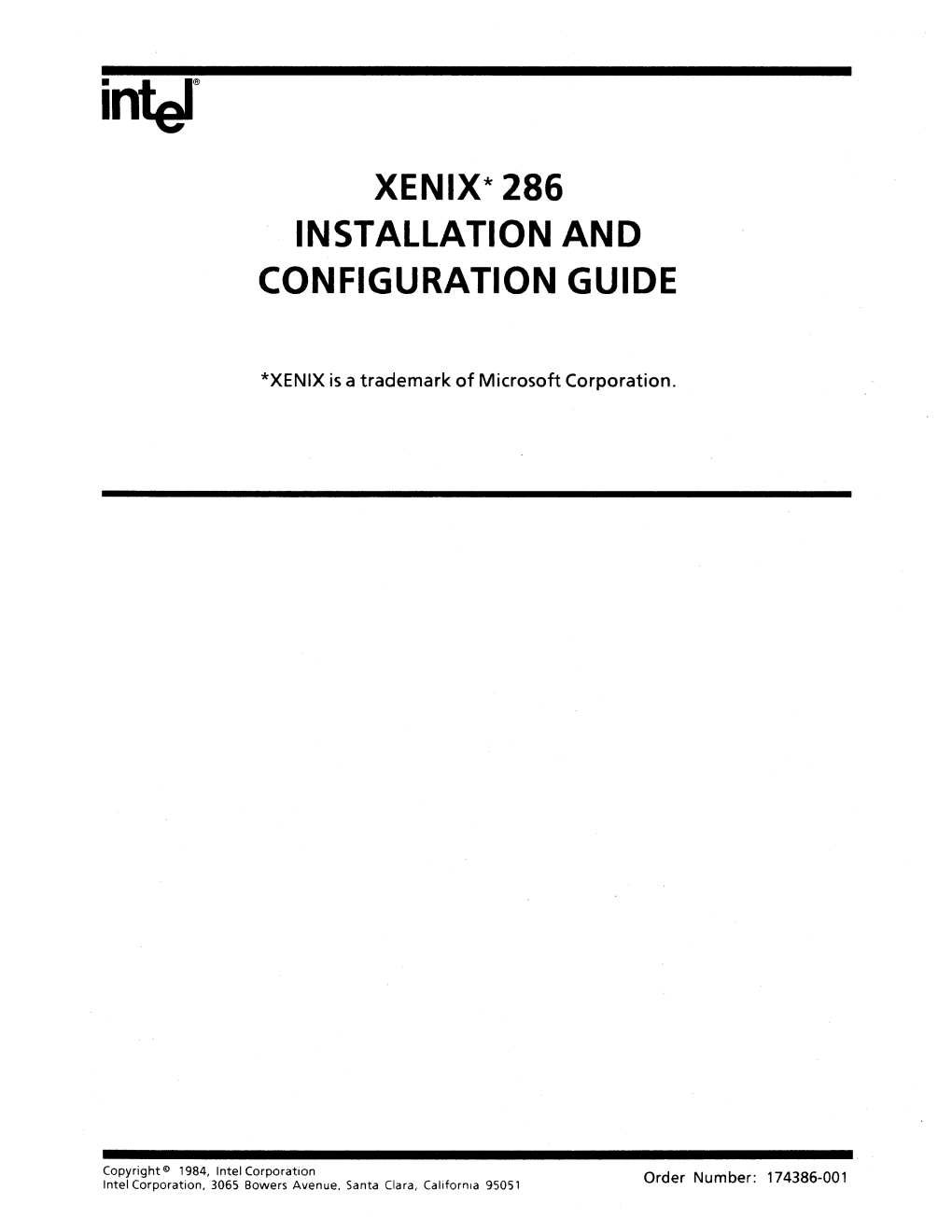 Xenix* 286 Installation and Configuration Guide