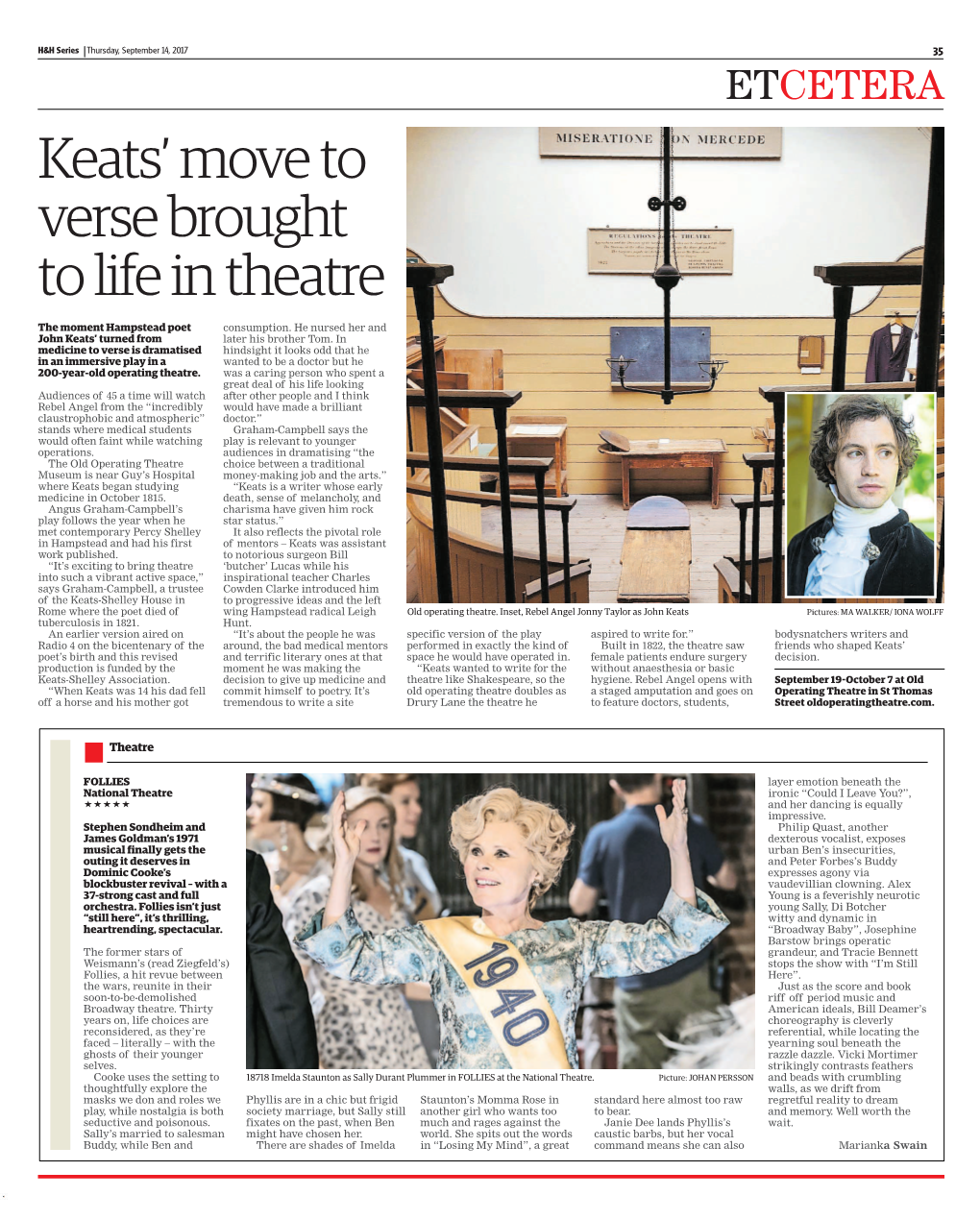 Keats' Move to Verse Brought to Life in Theatre
