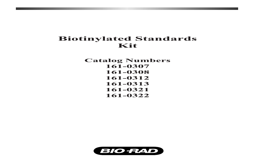 Biotinylated Standards Kit