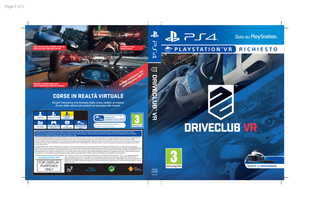 DRIVECLUB VR Corse in Realtà Virtuale