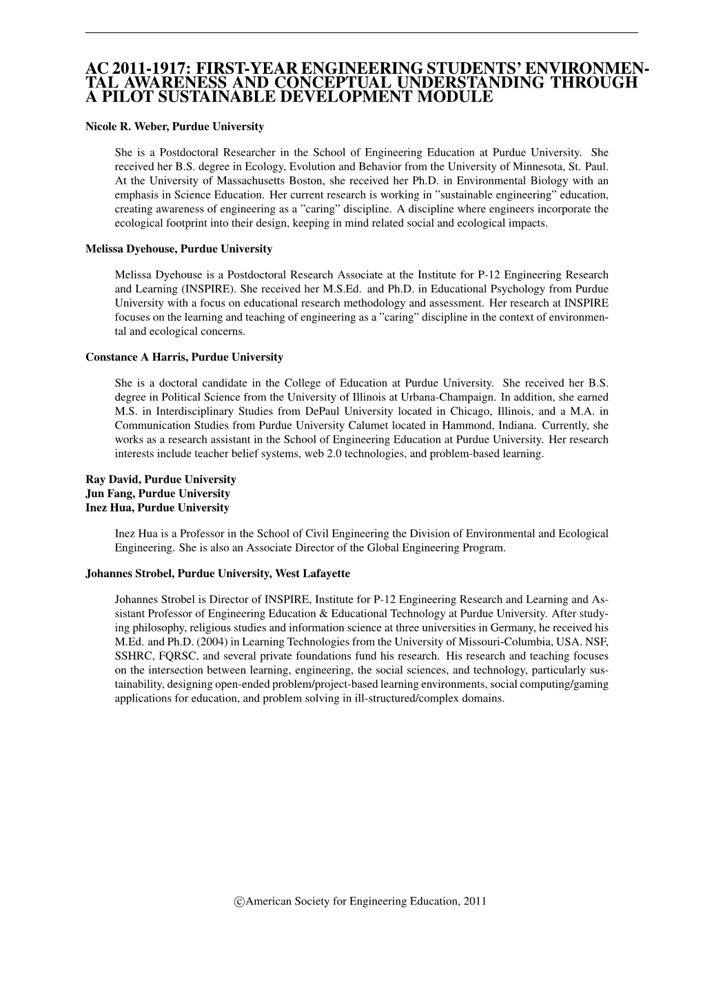 Environmental Awareness and Conceptual Understanding Through a Pilot Sustainable Development Module