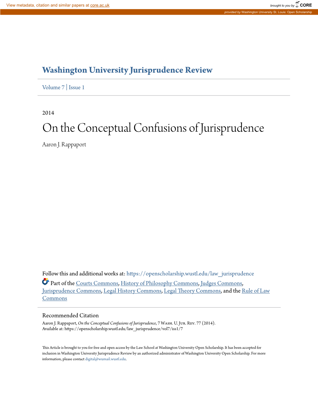 On the Conceptual Confusions of Jurisprudence Aaron J