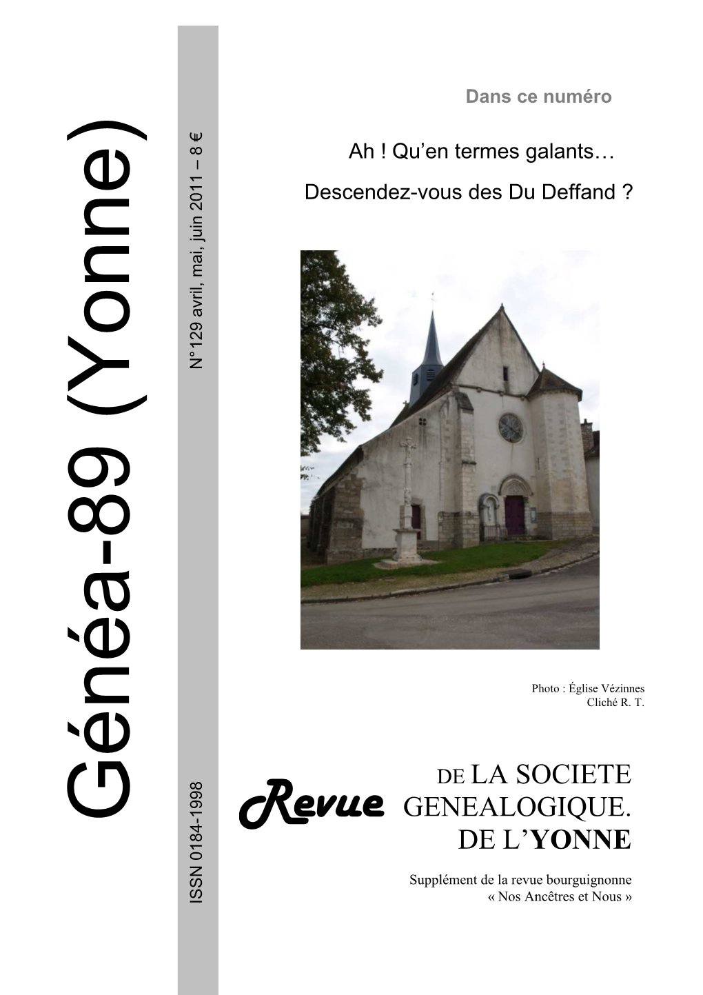 De La Societe Genealogique. De L'yonne