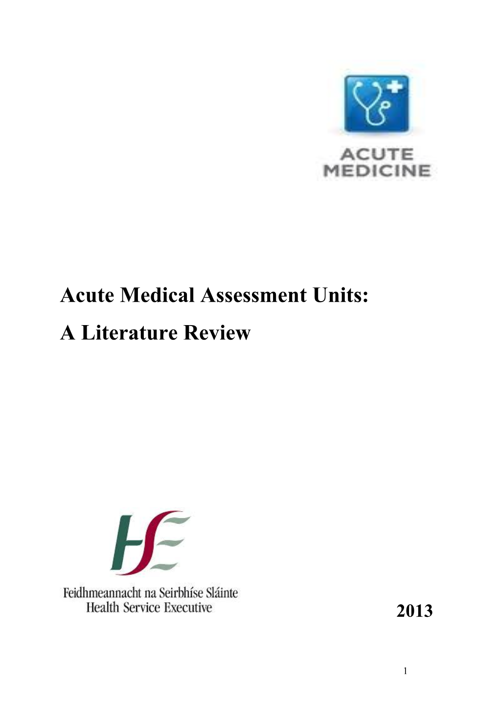 Acute Medical Assessment Units: a Literature Review