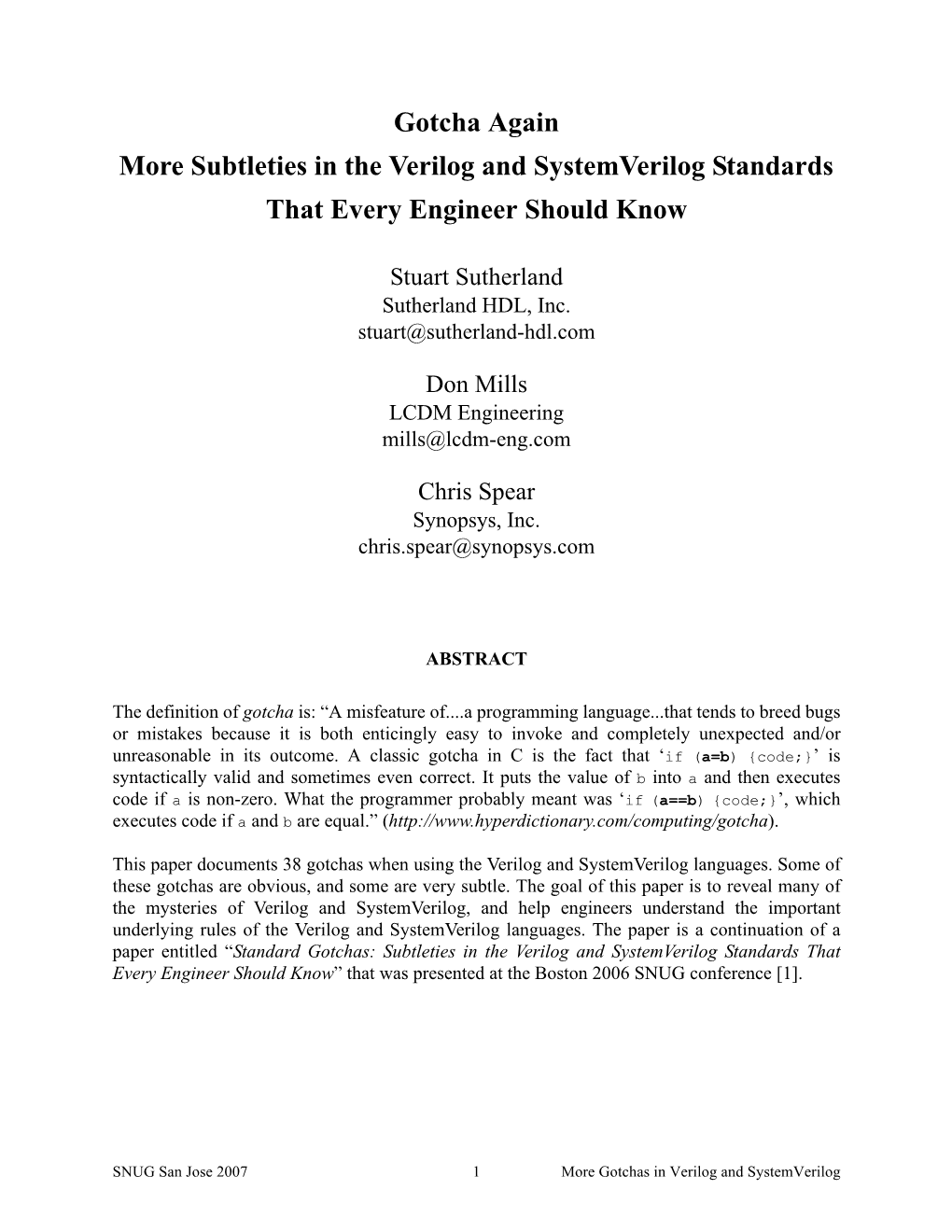 Gotcha Again More Subtleties in the Verilog and Systemverilog Standards That Every Engineer Should Know