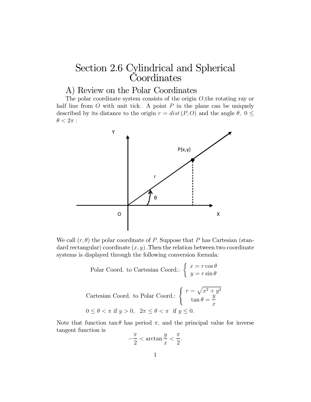 Section 2.6 Cylindrical and Spherical Coordinates