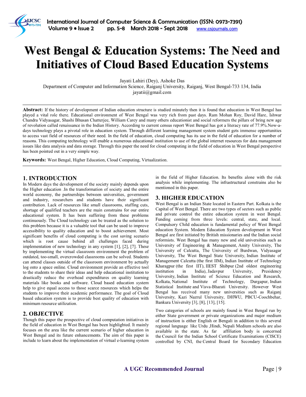 West Bengal & Education Systems