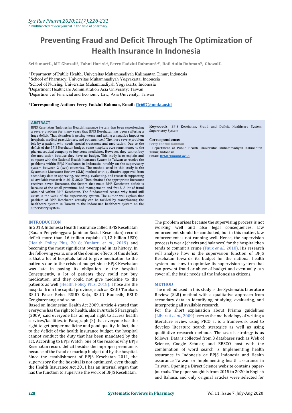 Preventing Fraud and Deficit Through the Optimization of Health Insurance in Indonesia