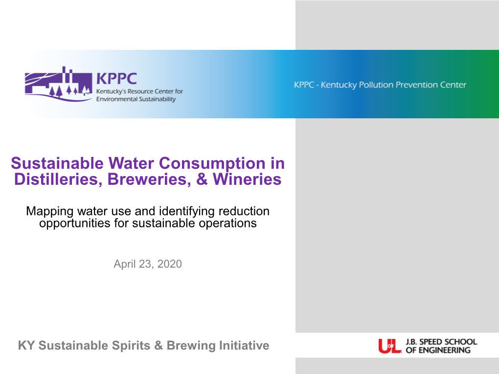 Sustainable Water Consumption in Distilleries, Breweries, & Wineries