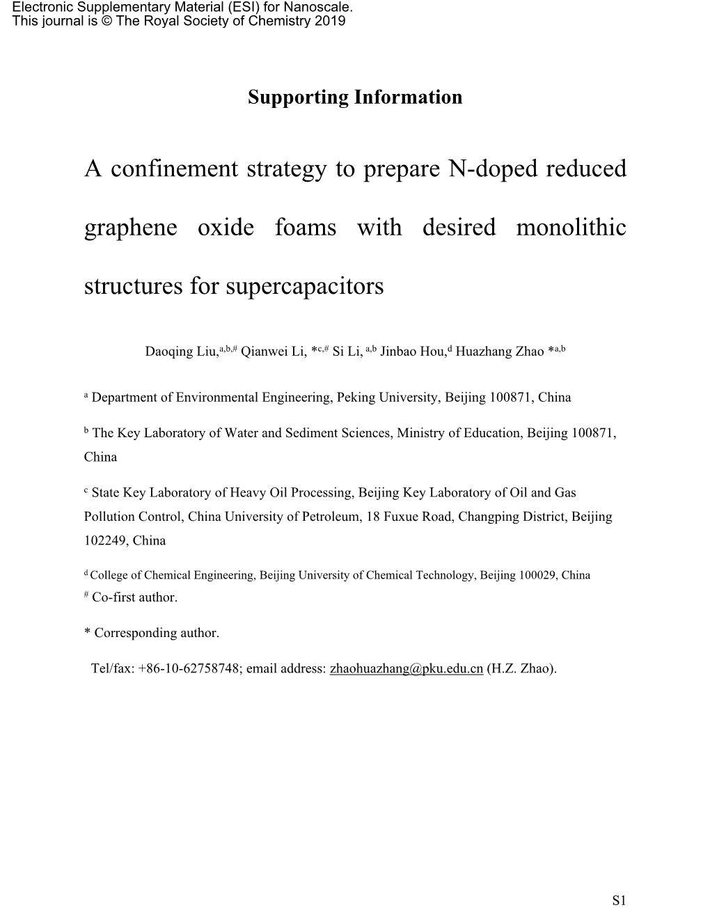 A Confinement Strategy to Prepare N-Doped Reduced Graphene Oxide