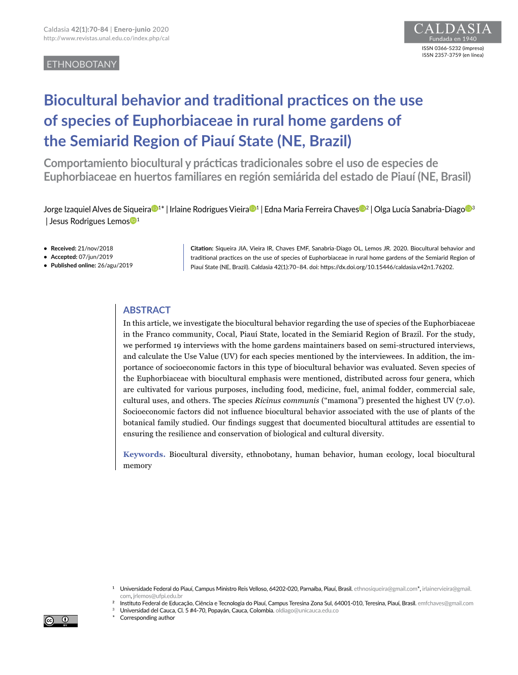 Biocultural Behavior and Traditional Practices on The