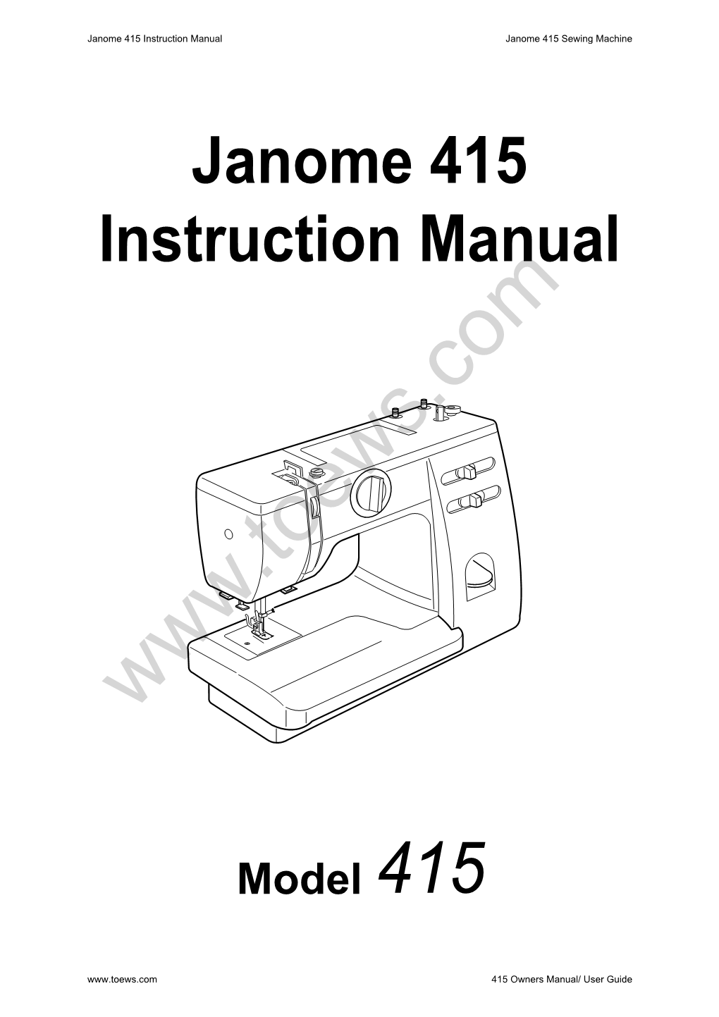 Janome 415 Manual
