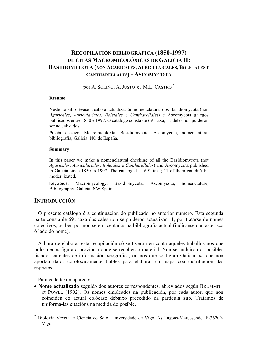 Por A. S USTO Et M.L. C O Presente Catálogo É a Continuación Do