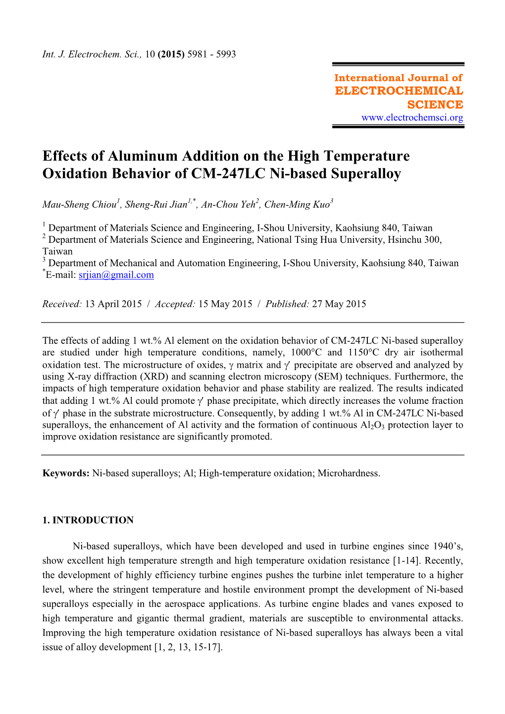 Effects of Aluminum Addition on the High Temperature Oxidation Behavior of CM-247LC Ni-Based Superalloy