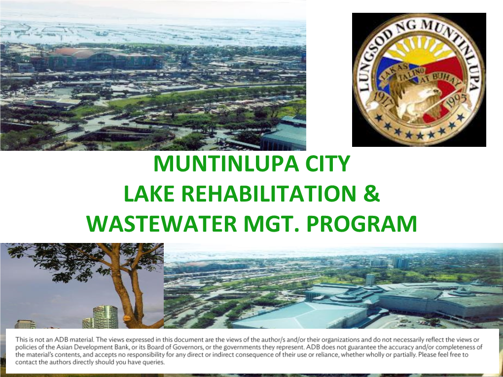 Muntinlupa City Lake Rehabilitation and Wastewater Management