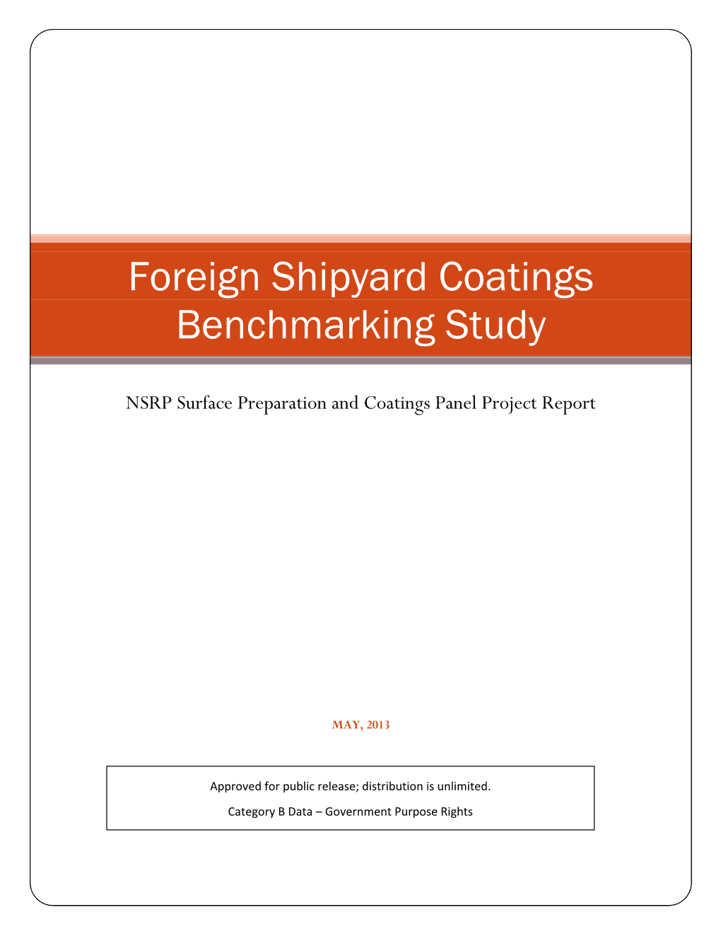 Foreign Shipyard Coatings Benchmarking Study