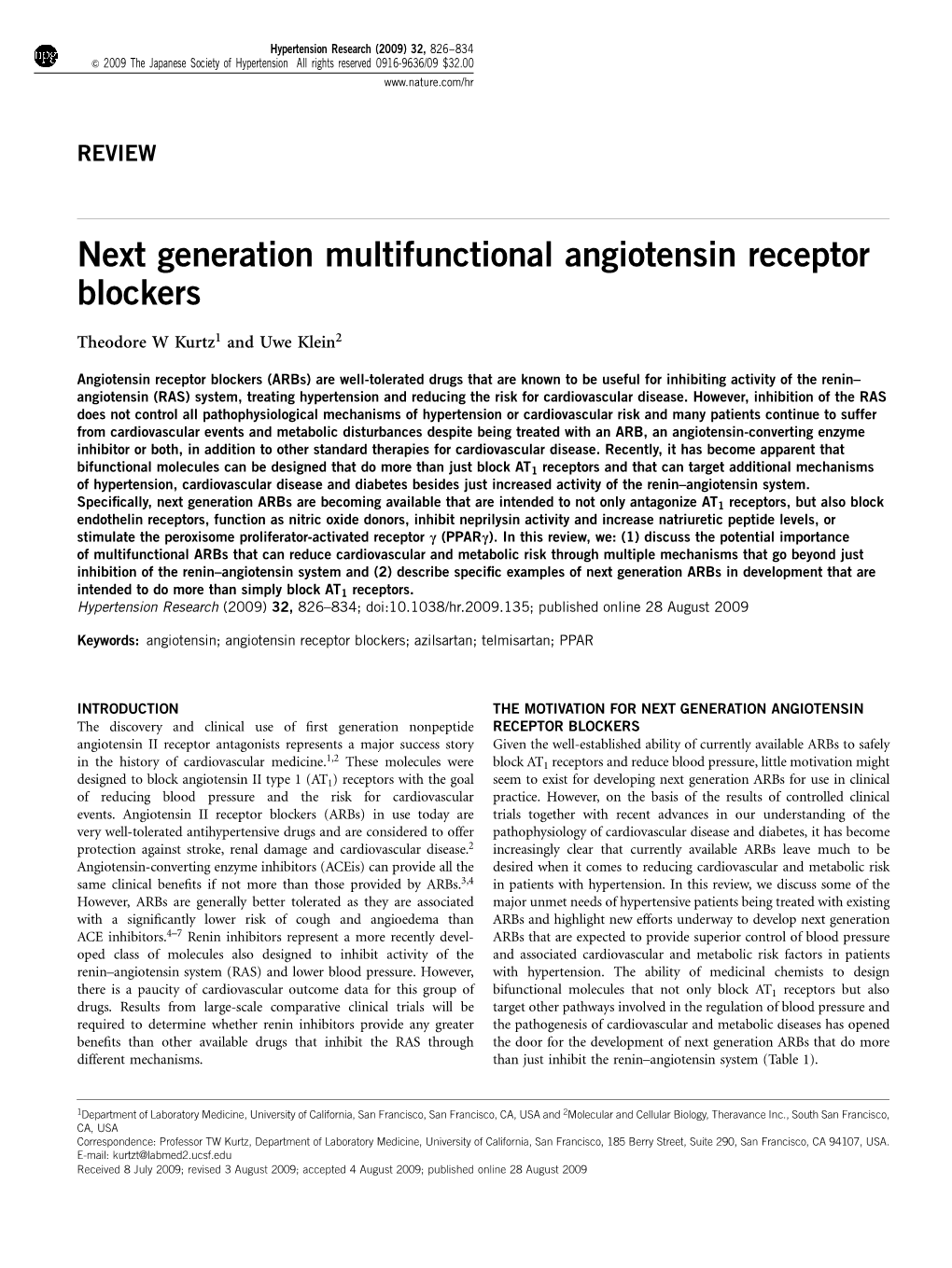 Next Generation Multifunctional Angiotensin Receptor Blockers