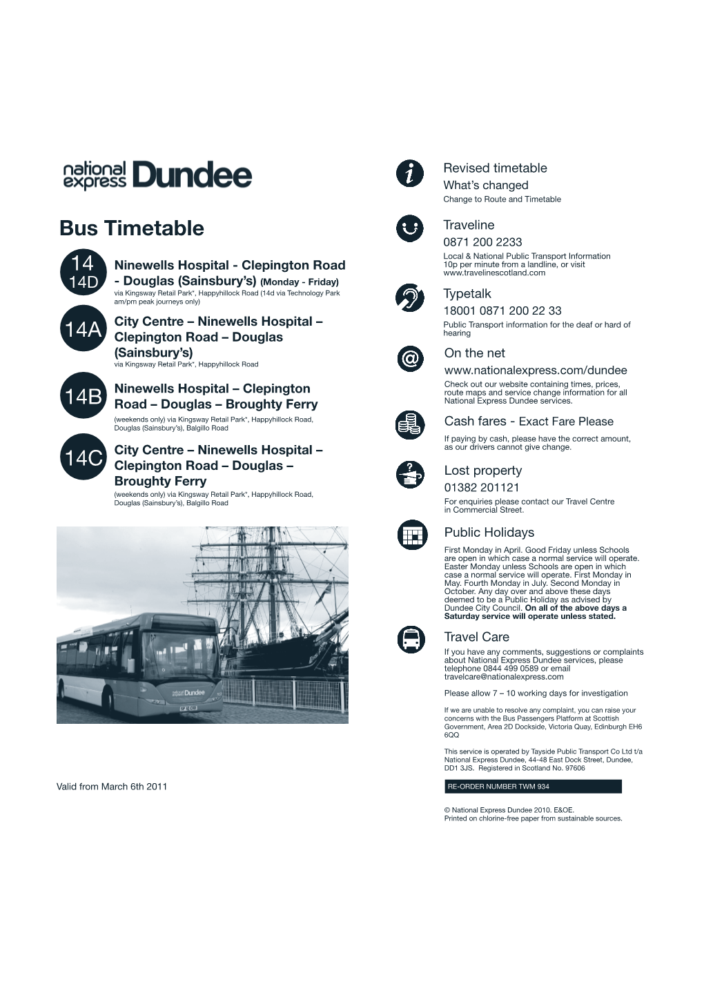 Bus Timetable 14A 14B 14C 14