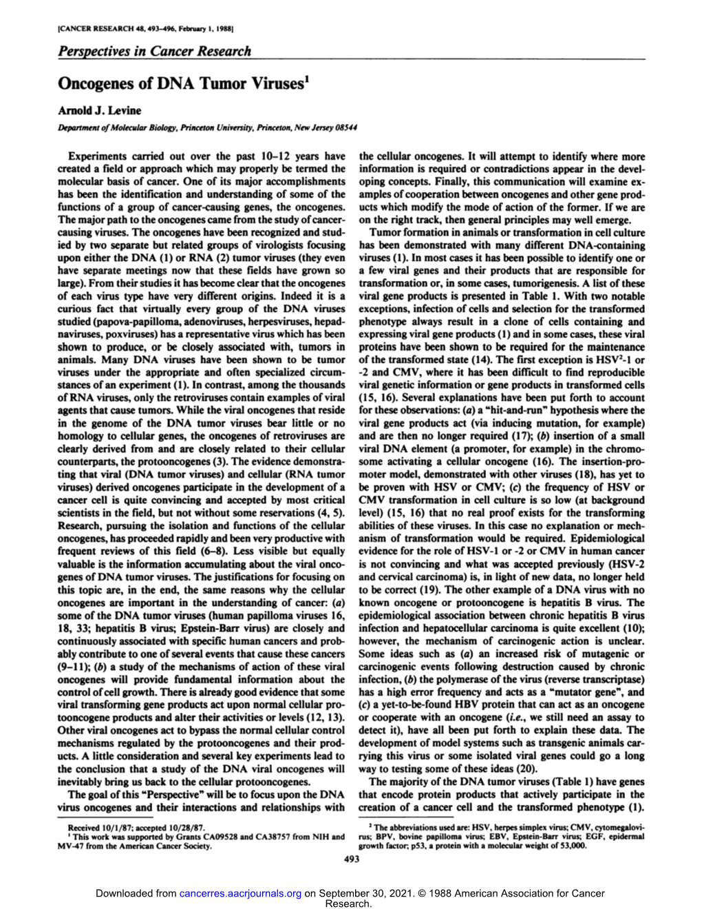 Oncogenes of DNA Tumor Viruses1