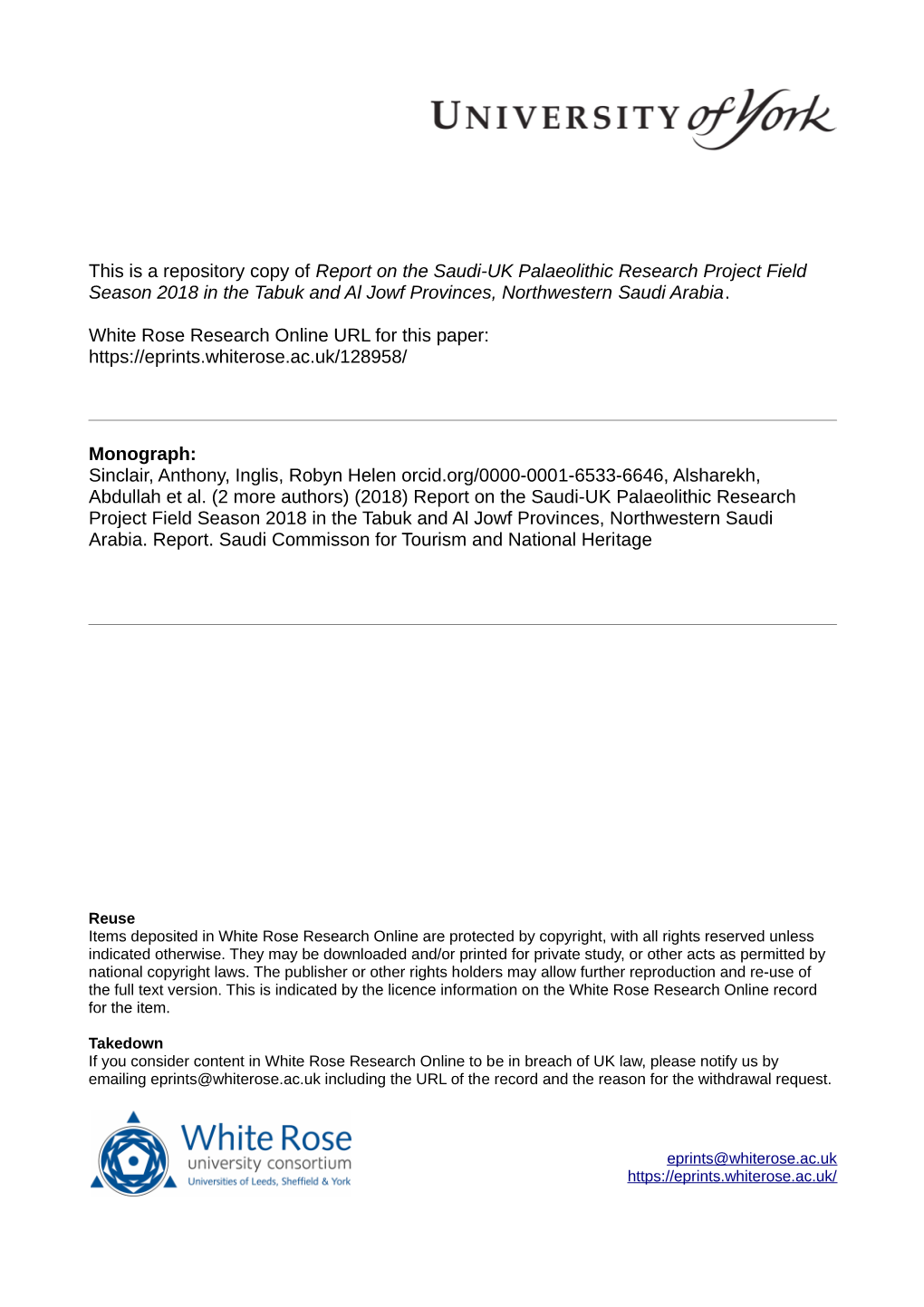 Report on the Saudi-UK Palaeolithic Research Project Field Season 2018 in the Tabuk and Al Jowf Provinces, Northwestern Saudi Arabia