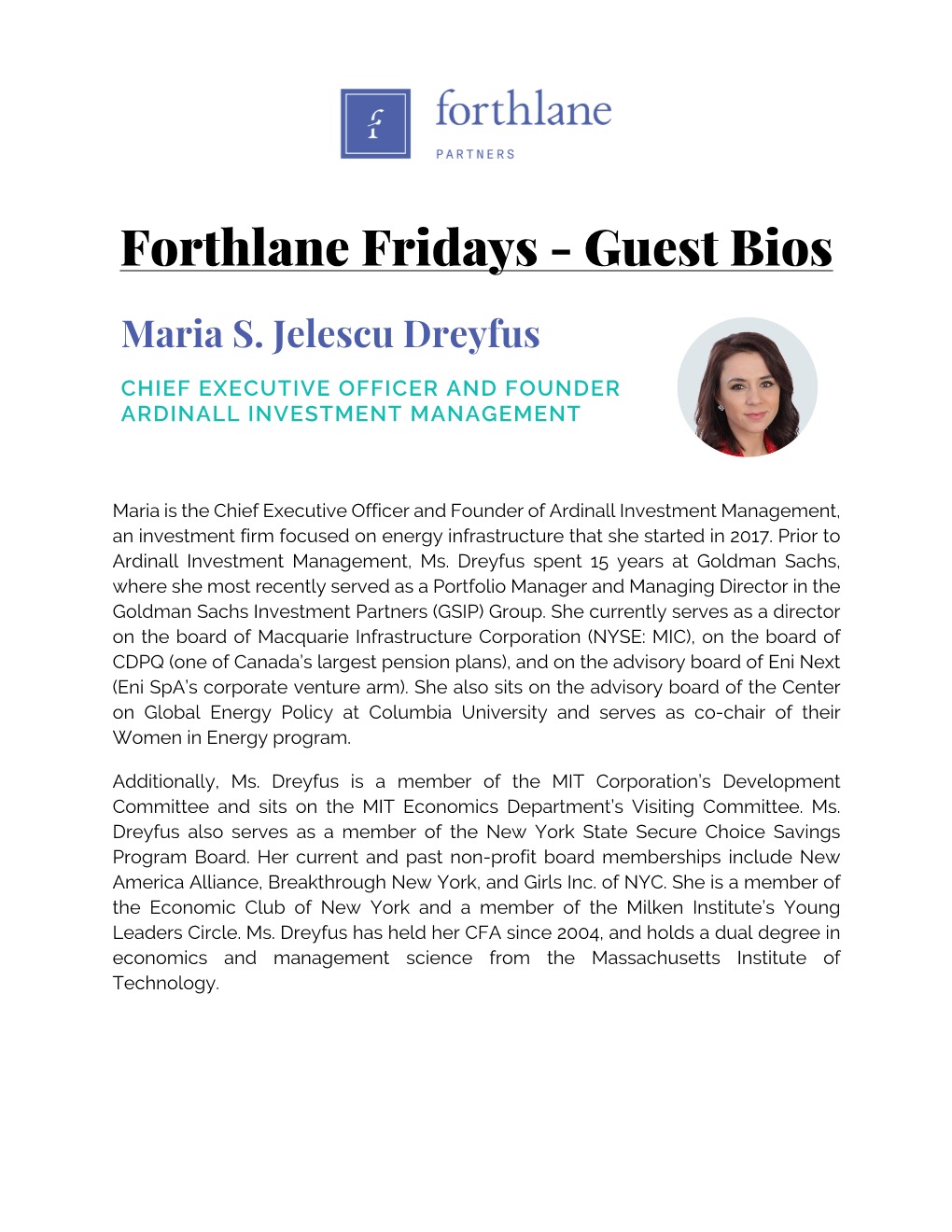 Forthlane Fridays - Guest Bios