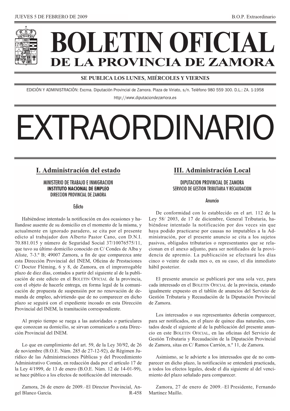 Febrero 5-Extraordinario