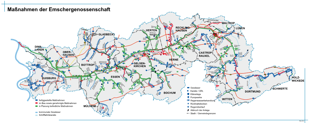 Maßnahmen Der Emschergenossenschaft 43 Königsland- Ter HÜNXE Wehrgrabendatteln-Hamm-Kanalbergkamen Neustäd Fuchsbach Bach Schölsbachgrenz- RECKLING- Bach Mühlen- Klg