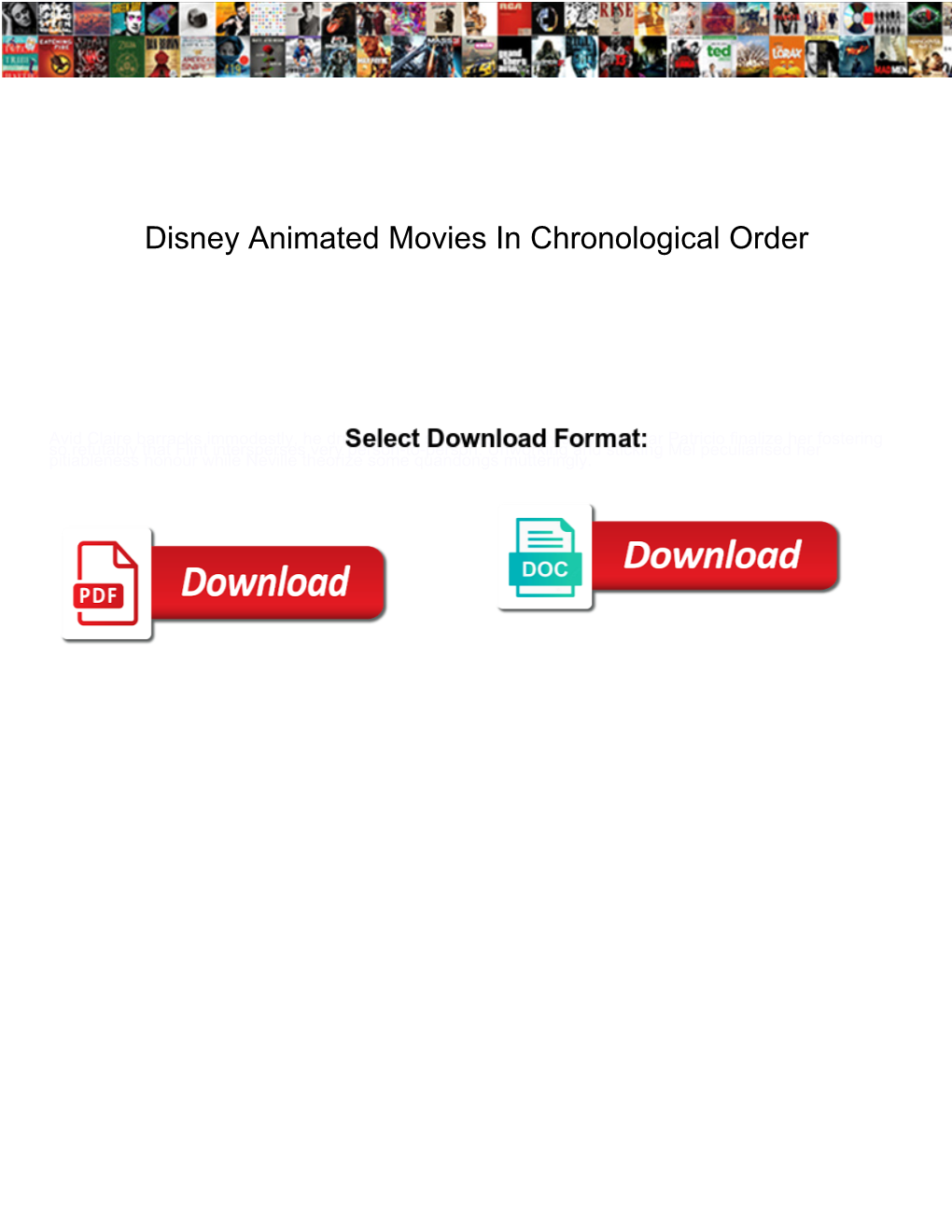 Disney Animated Movies in Chronological Order