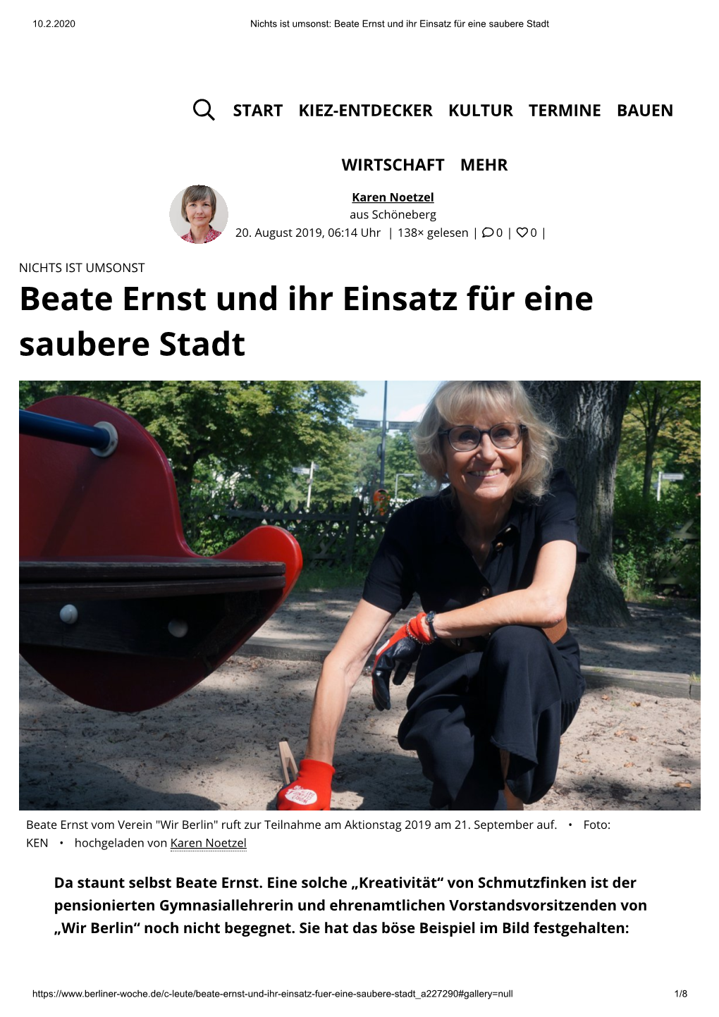 Beate Ernst Und Ihr Einsatz Für Eine Saubere Stadt