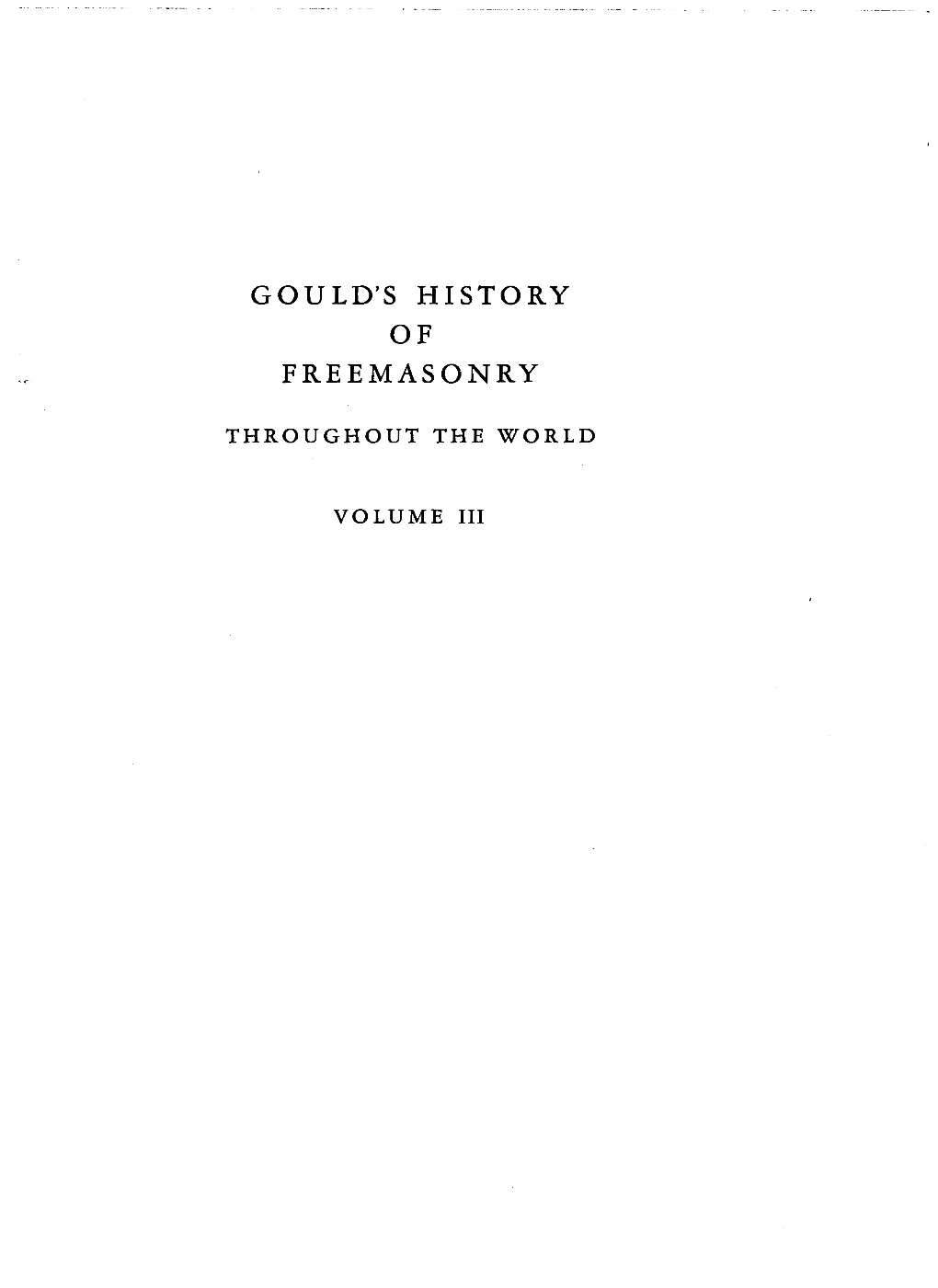 Gould's History of Freemasonry