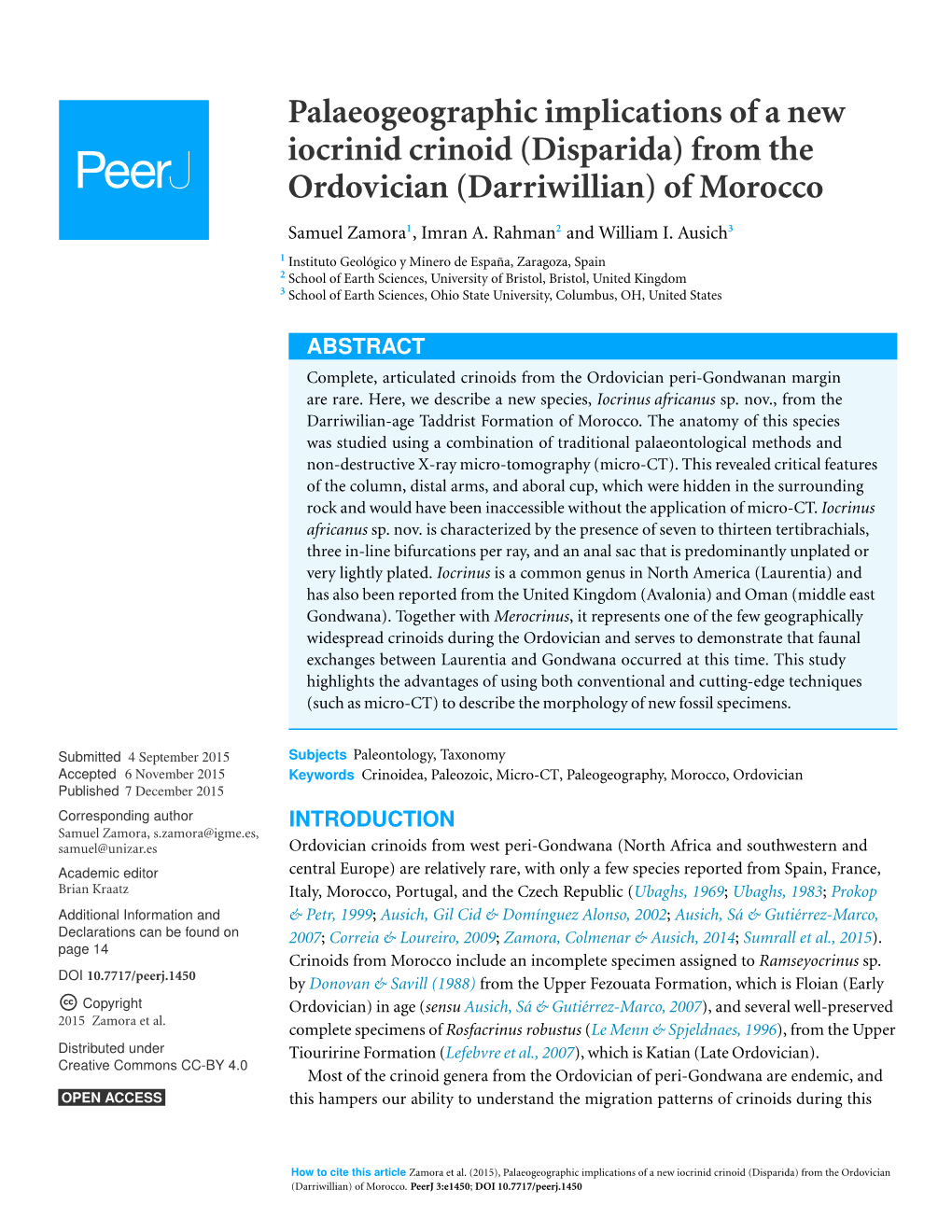 From the Ordovician (Darriwillian) of Morocco