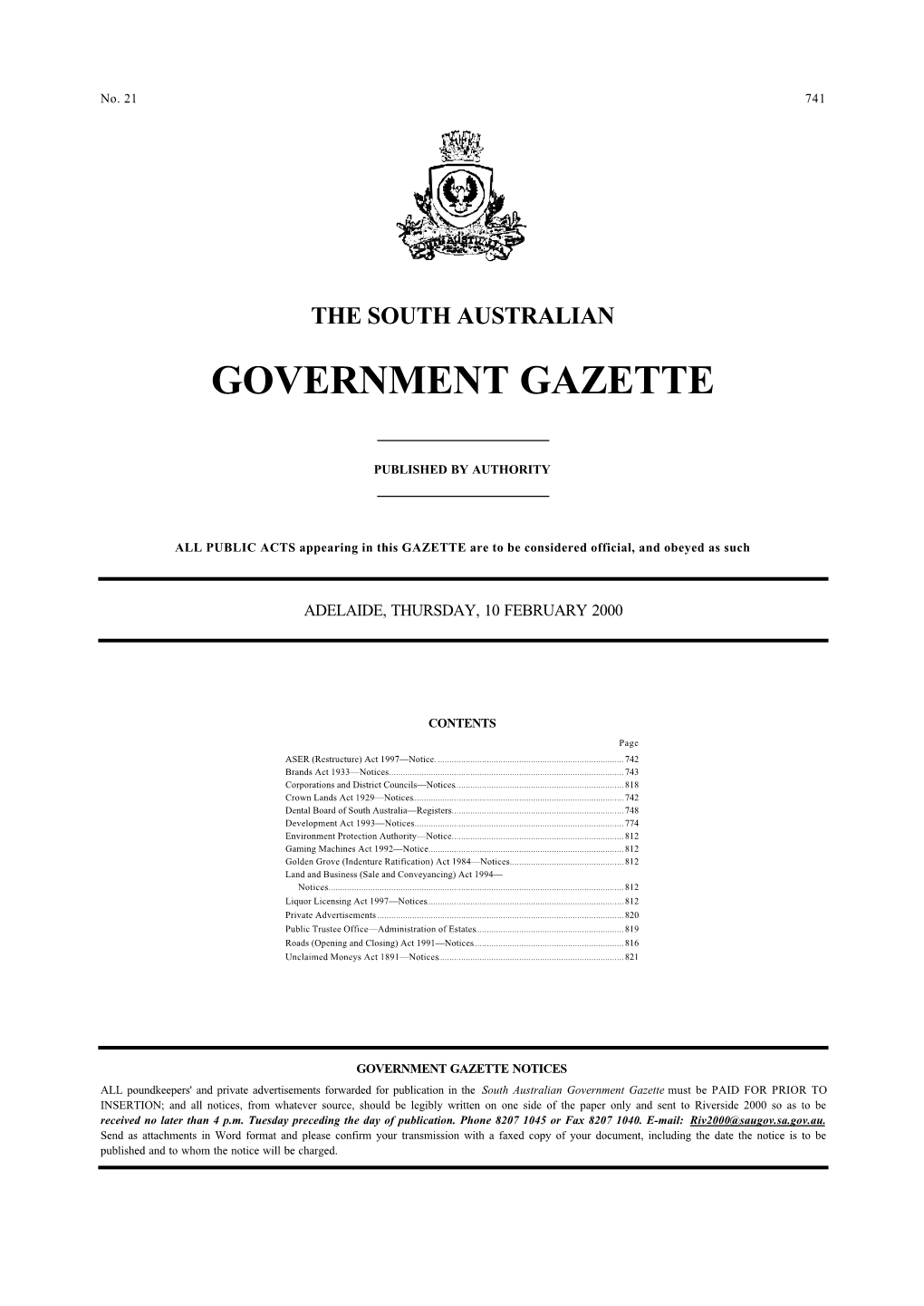 Government Gazette